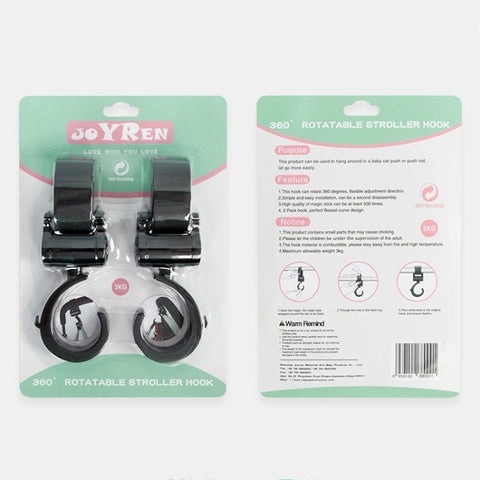 JOYREN 2pcs/Set Baby Stroller Non-Slip And Durable Hook, 2 Sets Stroller Hook