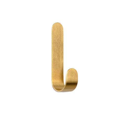 Brass Gold Color Brushed Hook Punch-Free Metal Hanging Hook, Small, Large