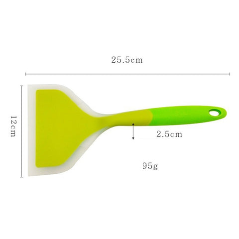 Silicone Nonstick Spatula Wide Mouth Steak Pizza Spatula Kitchen Tool, Green + Green, Pink + Green, Blue + Pink, Orange + Orange