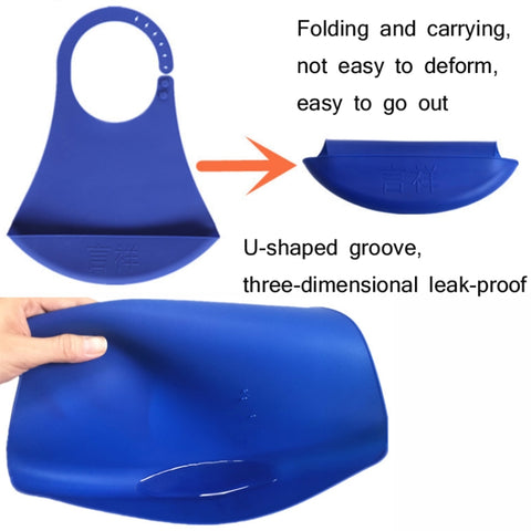 Yanxiang Elderly Eat Silicone Waterproof Bib Adult Widened Disposable Saliva Pocket, Silicone Waterproof Bib