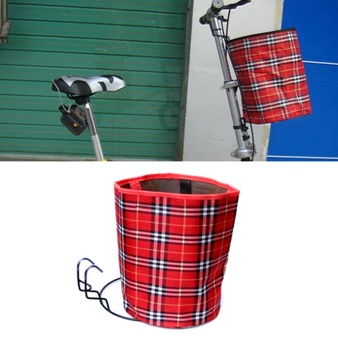 Bicycle Basket Cloth Hanging Basket Folding Bicycle Basket, Black Square, Beige Square, Blue Square, Red Square