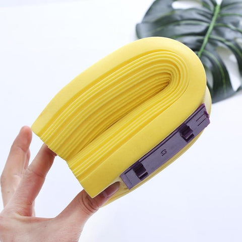 2 PCS 28cm Half-Fold Narrow Mouth Universal Mop Sponge Tape Head Replacement Fittings, Yellow, Gray