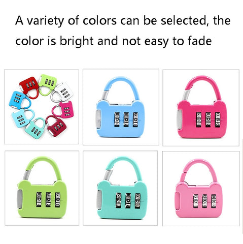 6 PCS Xmm-8007 Cartoon Cat Metal Digital Password Lock Mini Small Padlock, Mix Color Random Delivery