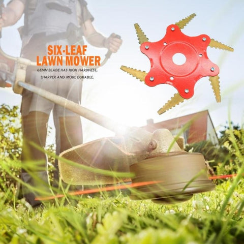 Toothed Mower Blade Six-Leaf Cyclone Blade Agricultural Weeder Parts, Golden Blade Bagged Gray, Golden Blade Bagged Green, Golden Blade Bagged Yellow, Golden Blade Bagged Red