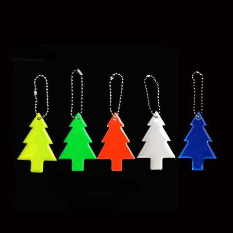15 PCS Christmas Tree Style PVC Reflective Pendant Outdoor Night Traffic Safety Reflective Keychain Random Colour Delivery, Christmas Tree Style Keychain