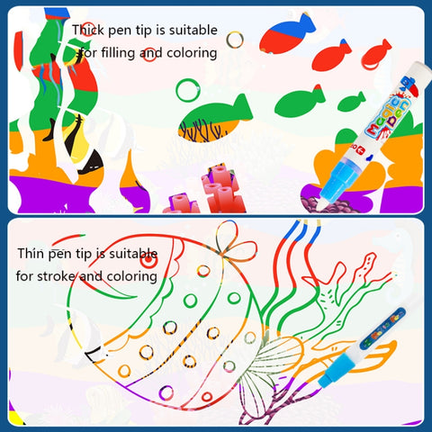 6614 Children Water Drawing Canvas Magic Graffiti Mat, Size: 100 x 80cm, Blue Version, New Version