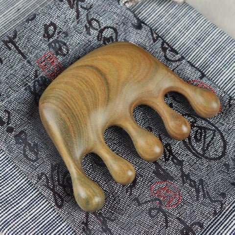 Green Sandalwood Massage Comb, 8x6cm