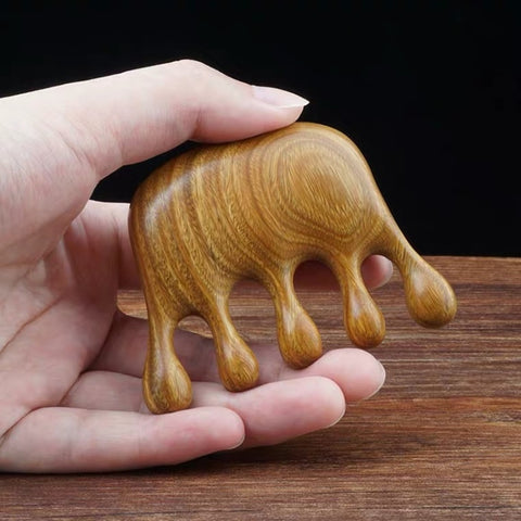 Green Sandalwood Massage Comb, 8x6cm