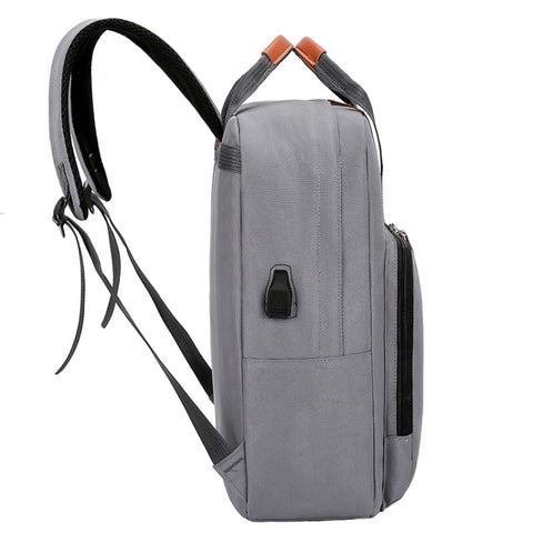 3 In 1 Travel Backpack Student School Bag USB Computer Backpack, light Grey, Blue, Black, Pink