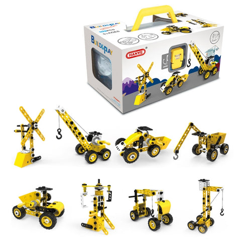 8 in 1 Children Variety Soft Assembled Building Blocks 100PCS DIY Engineering Vehicle Model, 8 in 1 Engineering Vehicle