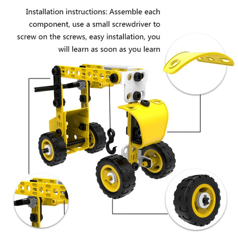 8 in 1 Children Variety Soft Assembled Building Blocks 100PCS DIY Engineering Vehicle Model, 8 in 1 Engineering Vehicle