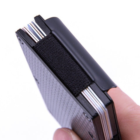 Carbon Fiber Wallet Metal RFID Bank Card Holder, Golden, Black, Blue, Red, Gray