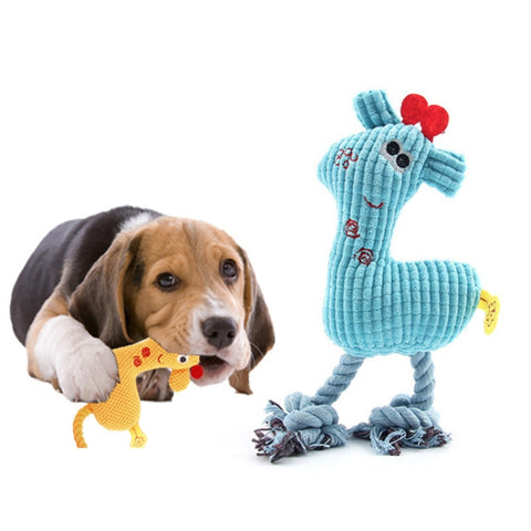 3 PCS Pet Plush Toys For Cats And Dogs Plush Corn Kernels Deer Vocal Dog Toy, Rose Red, Blue, Yellow