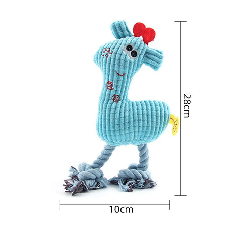 3 PCS Pet Plush Toys For Cats And Dogs Plush Corn Kernels Deer Vocal Dog Toy, Rose Red, Blue, Yellow