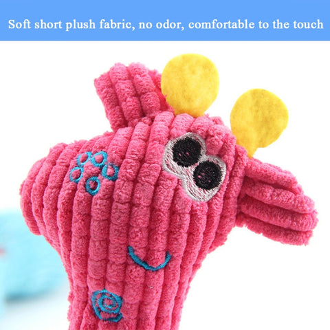 3 PCS Pet Plush Toys For Cats And Dogs Plush Corn Kernels Deer Vocal Dog Toy, Rose Red, Blue, Yellow