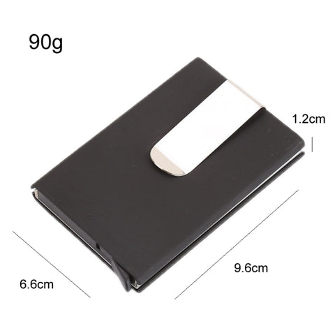 Aluminum Alloy Credit Card Case RFID Anti-Magnetic Metal Card Box, Microfiber Leather Black, Microfiber Leather Apricot