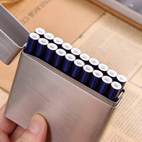 Men Stainless Steel Clamshell Business Cigarette Case, Y-9