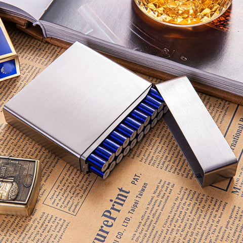 Men Stainless Steel Clamshell Business Cigarette Case, Y-9