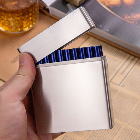 Men Stainless Steel Clamshell Business Cigarette Case, Y-9