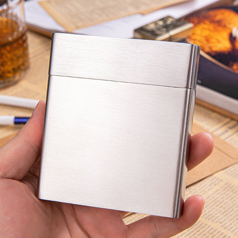 Men Stainless Steel Clamshell Business Cigarette Case, Y-9