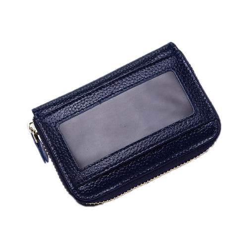 Business Multi-Position Zipper Organ Card Holder, Red, Green, Purple, Black, Sapphire, Deep Blue, Rough, Rose Red