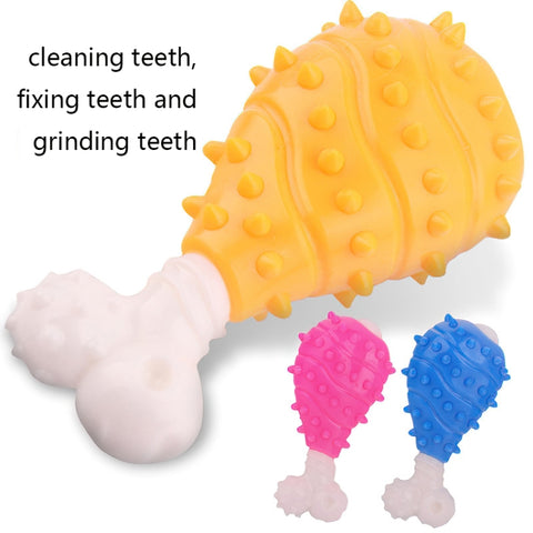 BG-W167 Pet Grinning And Chewing Interactive Chicken Leg Toys, Blue, Yellow, Pink