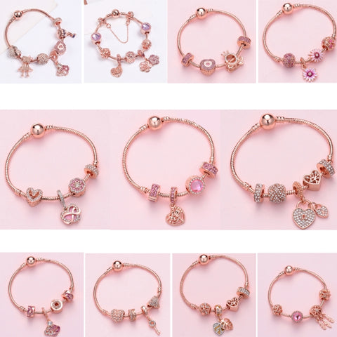 Women Rose Gold Beaded Bracelet, SL124 18cm, SL124 19cm, SL124 20cm, SL125 18cm, SL125 19cm, SL125 20cm, SL126 18cm, SL126 19cm, SL126 20cm, SL128 18cm, SL128 19cm, SL128 20cm, SL129 18cm, SL129 19cm, SL129 20cm, SL130 18cm, SL130 19cm, SL130 20cm     ...