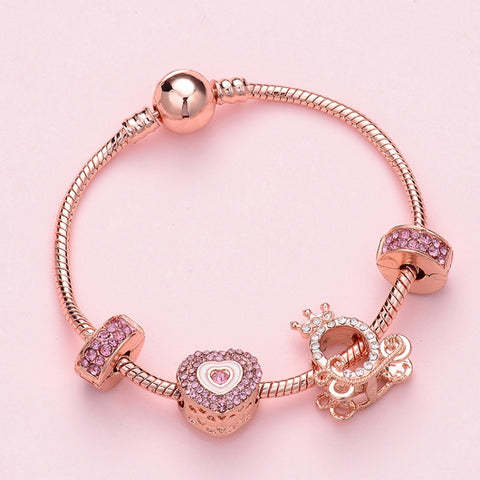 Women Rose Gold Beaded Bracelet, SL124 18cm, SL124 19cm, SL124 20cm, SL125 18cm, SL125 19cm, SL125 20cm, SL126 18cm, SL126 19cm, SL126 20cm, SL128 18cm, SL128 19cm, SL128 20cm, SL129 18cm, SL129 19cm, SL129 20cm, SL130 18cm, SL130 19cm, SL130 20cm     ...