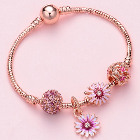 Women Rose Gold Beaded Bracelet, SL124 18cm, SL124 19cm, SL124 20cm, SL125 18cm, SL125 19cm, SL125 20cm, SL126 18cm, SL126 19cm, SL126 20cm, SL128 18cm, SL128 19cm, SL128 20cm, SL129 18cm, SL129 19cm, SL129 20cm, SL130 18cm, SL130 19cm, SL130 20cm     ...