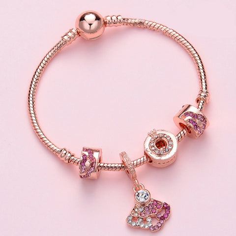 Women Rose Gold Beaded Bracelet, SL124 18cm, SL124 19cm, SL124 20cm, SL125 18cm, SL125 19cm, SL125 20cm, SL126 18cm, SL126 19cm, SL126 20cm, SL128 18cm, SL128 19cm, SL128 20cm, SL129 18cm, SL129 19cm, SL129 20cm, SL130 18cm, SL130 19cm, SL130 20cm     ...