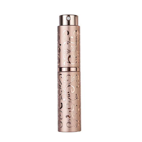 2 PCS Embossed Rotating Perfume Bottle Metal Discharge Bottle Sterilizing Alcohol Spray Bottle, 10ml