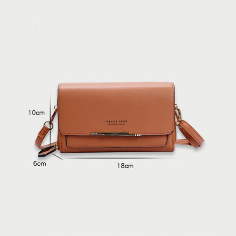 Ladies Wallet Large Capacity Multi-Function Shoulder Bag, Red, Wine Red, Blue, Black, Pink, Brown, Gray