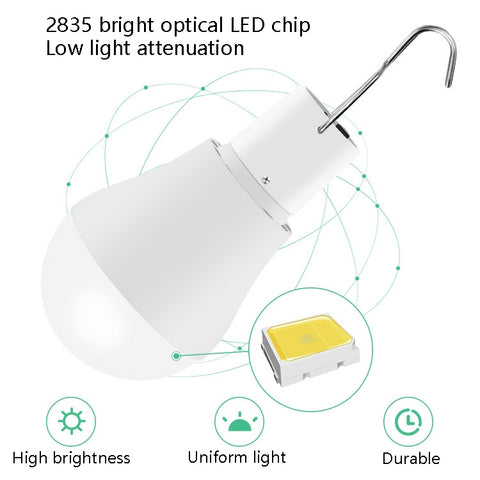 LED Solar Bulb USB Portable Outdoor Emergency Light Bulb Camping Lighting