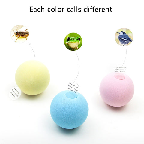3pcs Funny Cat Toy Ball Simulation Animal Vocal Ball, EVA Material, Wool Material