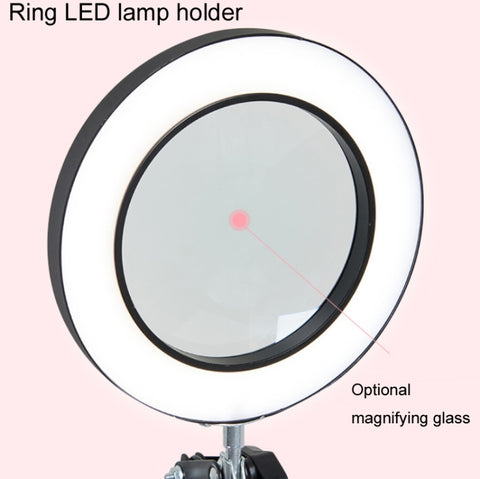 8X Magnifying Glass Lamp Beauty Nail Tattoo Repair Office Reading Lamp, Without Magnifying Glass (Black), With Magnifying Glass (Black)