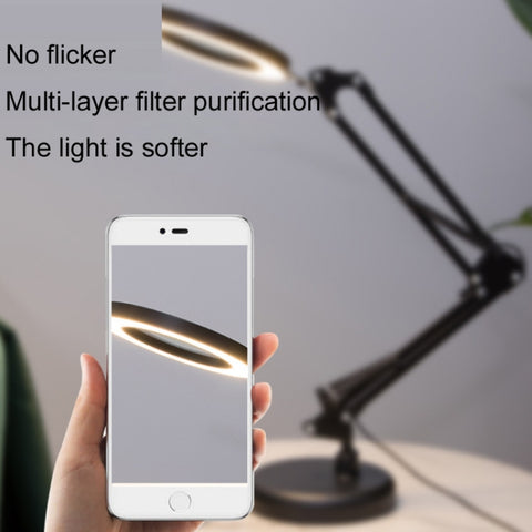 8X Magnifying Glass Lamp Beauty Nail Tattoo Repair Office Reading Lamp, Without Magnifying Glass (Black), With Magnifying Glass (Black)