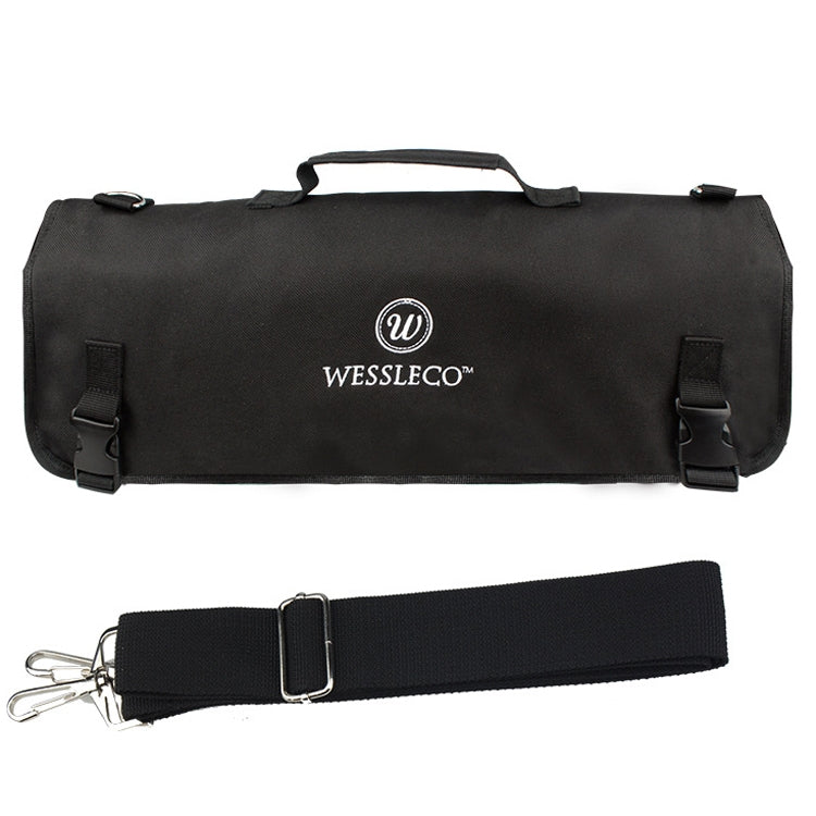WESSLECO Chef Knife Storage Bag Knife Roll Bag, WESSLECO Black