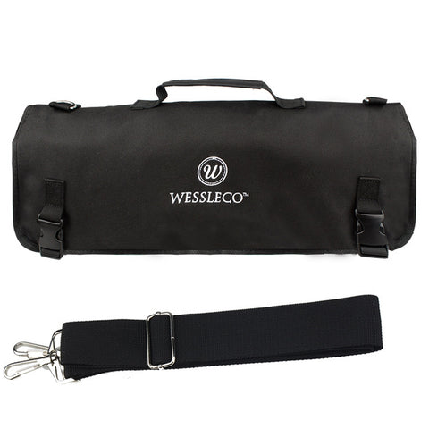 WESSLECO Chef Knife Storage Bag Knife Roll Bag, WESSLECO Black