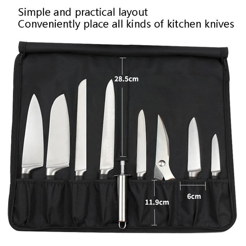 WESSLECO Chef Knife Storage Bag Knife Roll Bag, WESSLECO Black