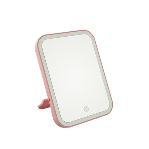 2 PCS LED Makeup Mirror With Lamp Fill Light Dormitory Desktop Dressing Mirror Female Folding Portable Small Mirror,Style:, Charging Monochromatic Light (White), Charging Monochromatic Light (Pink), Plug-in Monochromatic Light (White)                  ...