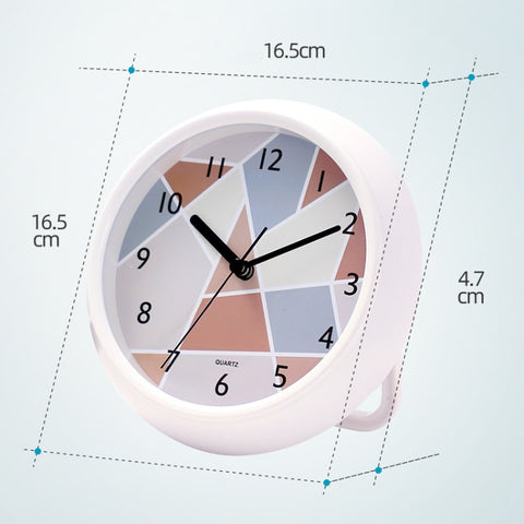 Round Waterproof Wall Clock Kitchen And Bathroom Desktop Clock Ornaments, Round Waterproof Wall Clock