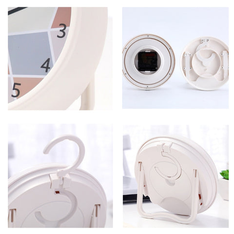 Round Waterproof Wall Clock Kitchen And Bathroom Desktop Clock Ornaments, Round Waterproof Wall Clock
