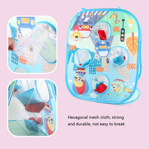 2 In 1 Indoor Children Folding Throwing Sandbags Board Toy, Blue, Pink