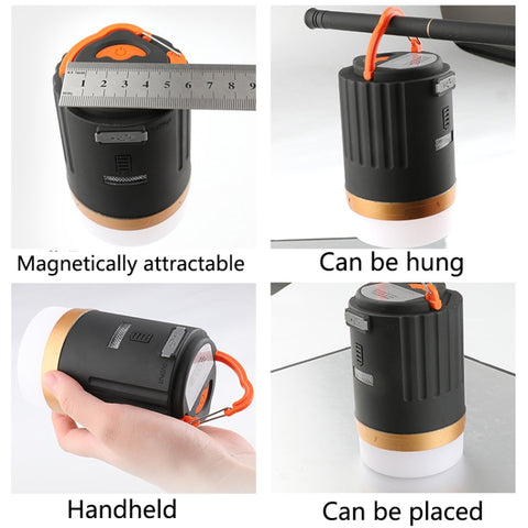 Y10 Remote Control Camping Light Outdoor Lighting Portable USB Tent Light LED Lantern Lamp, YD-29 Black