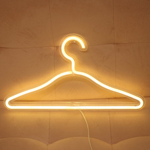 HS-20002 LED Coat Hanger Neon Light Room Decoration Lantern Holiday Light, White Light, Warm Light, Pink Light