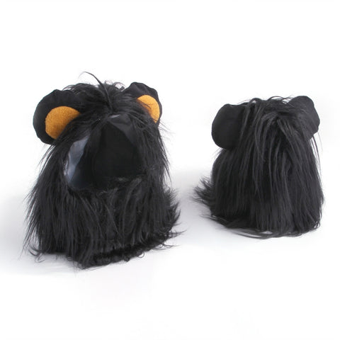 Pet Dog Cat Imitation Lion Headgear Headdress Wig Hat, S, L