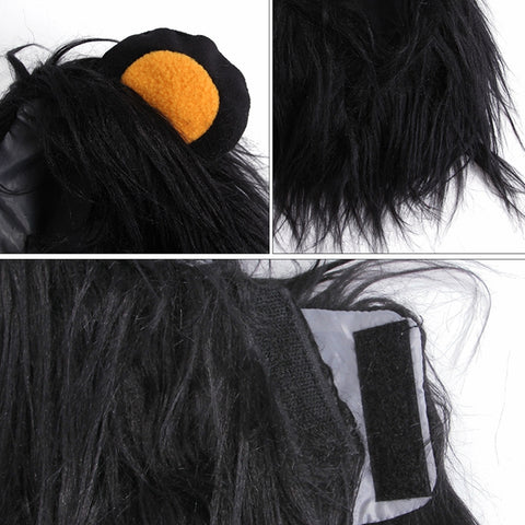 Pet Dog Cat Imitation Lion Headgear Headdress Wig Hat, S, L