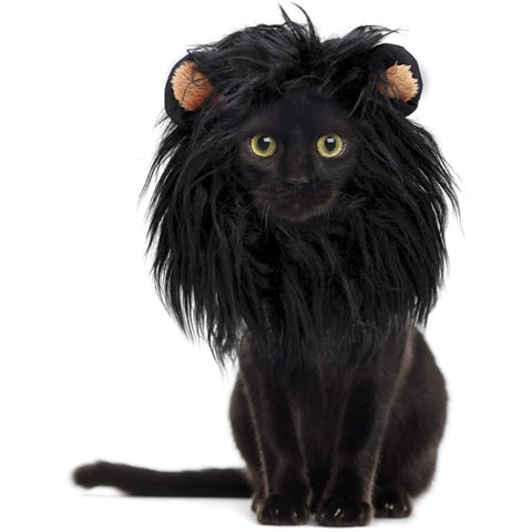 Pet Dog Cat Imitation Lion Headgear Headdress Wig Hat, S, L