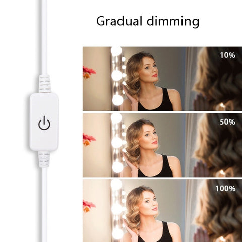 LED Mirror Front Lamp USB Adjustable Brightness Makeup Fill Light Bulbs, 2 LEDs, 6 LEDs, 10 LEDs, 14 LEDs