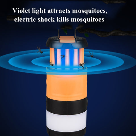 Outdoor LED Waterproof Electric Mosquito Killer Lamp Camping Lamp Flashlight, Orange, Sky Blue, Light Green